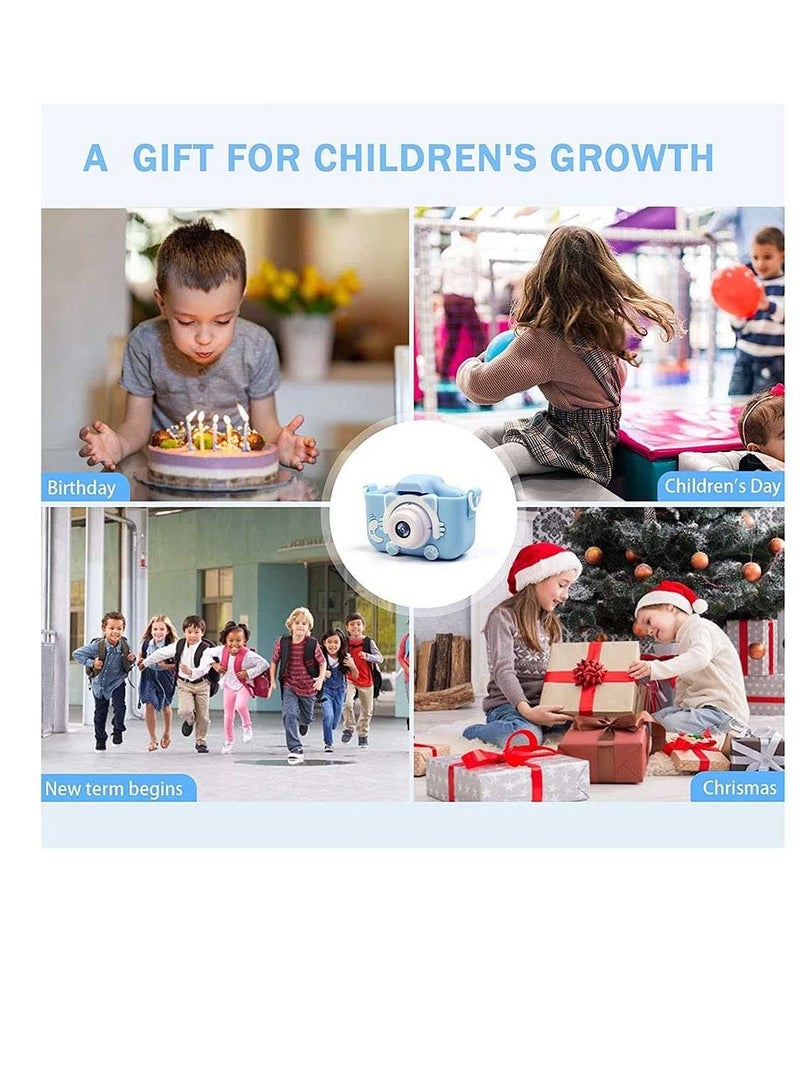 Kids Toy Digital Camera, 2021 Upgrade 1080P Dual Camera 2.0 Inches Screen 20MP HD Video Camcorder with [ 32 GB Memory Card ] Gifts for Child Boys Girls, Best Birthday Gift Games Toy (Blue
