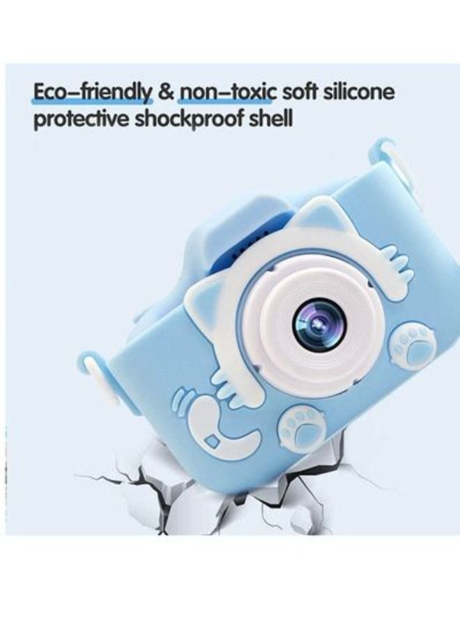 Kids Toy Digital Camera, 2021 Upgrade 1080P Dual Camera 2.0 Inches Screen 20MP HD Video Camcorder with [ 32 GB Memory Card ] Gifts for Child Boys Girls, Best Birthday Gift Games Toy (Blue