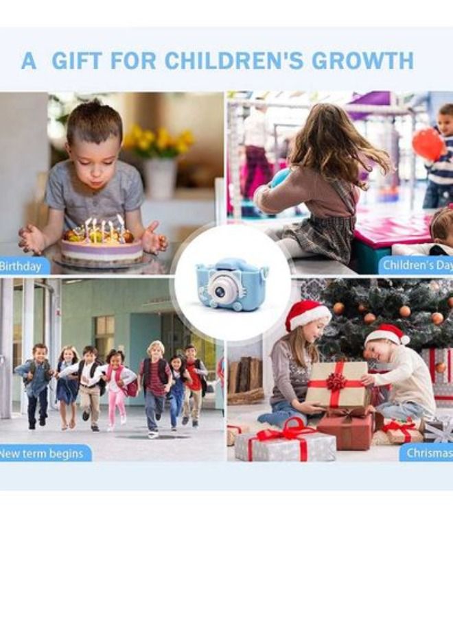 Kids Toy Digital Camera, 2021 Upgrade 1080P Dual Camera 2.0 Inches Screen 20MP HD Video Camcorder with [ 32 GB Memory Card ] Gifts for Child Boys Girls, Best Birthday Gift Games Toy (Blue