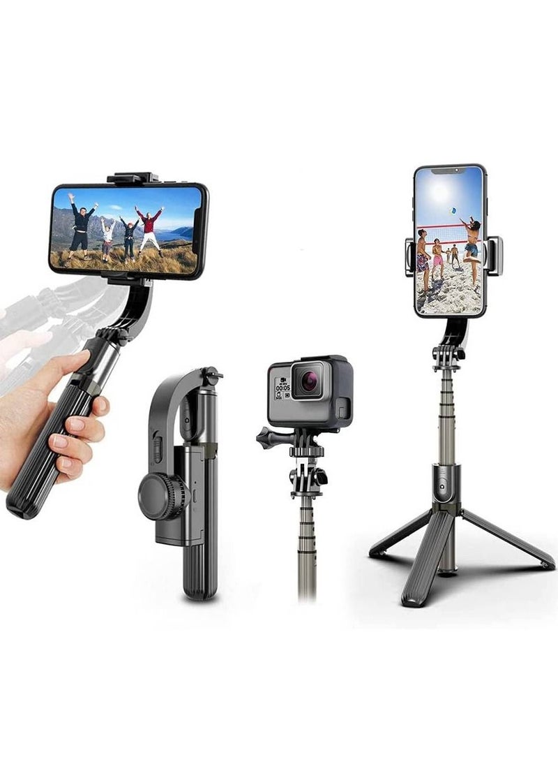 Selfie Stick Gimbal Stabilizer 360° Rotation Tripod with Wireless Remote Portable Phone Holder Auto Balance 1-Axis Gimbal For Smartphones Tiktok Vlog Youtuber Live Video Record