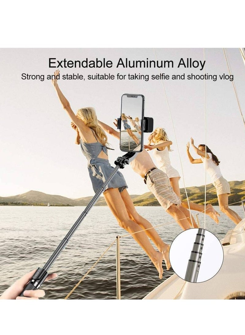 Selfie Stick Gimbal Stabilizer 360° Rotation Tripod with Wireless Remote Portable Phone Holder Auto Balance 1-Axis Gimbal For Smartphones Tiktok Vlog Youtuber Live Video Record