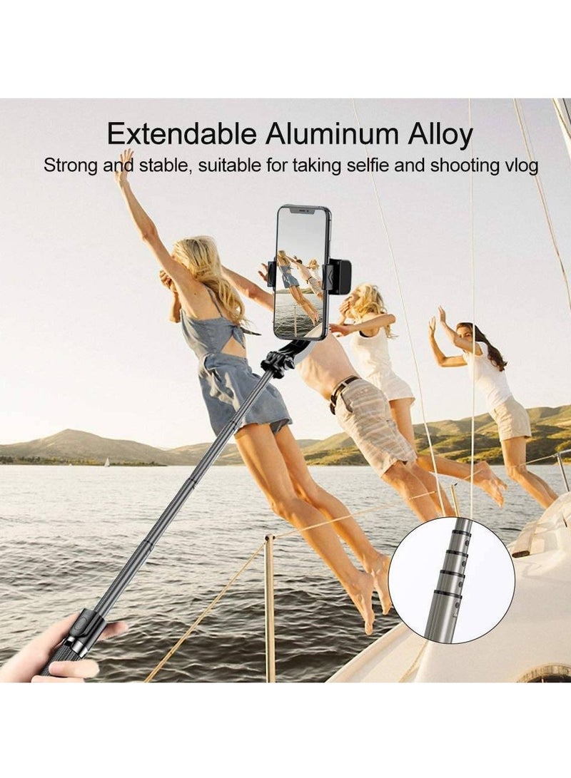 Selfie Stick Gimbal Stabilizer 360° Rotation Tripod with Wireless Remote, Portable Phone Holder, Auto Balance 1-Axis Gimbal for Smartphones Tiktok Vlog Youtuber Live Video Record