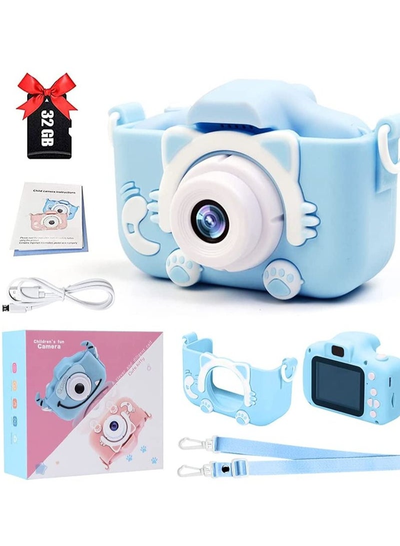 Kids Toy Digital Camera, 2021 Upgrade 1080P Dual Camera 2.0 Inches Screen 20MP HD Video Camcorder with [ 32 GB Memory Card ] Gifts for Child Boys Girls, Best Birthday Gift Games Toy