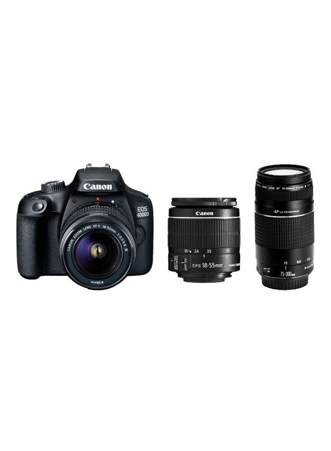EOS 4000D Zoom Kit With EF-S 18-55mm f/3.5-5.6 III Lens With EF 75-300mm f/4-5.6 III USM Lens 18MP Built-In Wi-Fi And Bluetooth