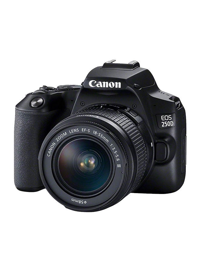 EOS 250D DSLR With Zoom EF-S 18-55mm F/3.5-5.6 III Lens 24.1MP, LCD Touchscreen, Built-In Wi-Fi, Bluetooth And NFC Black