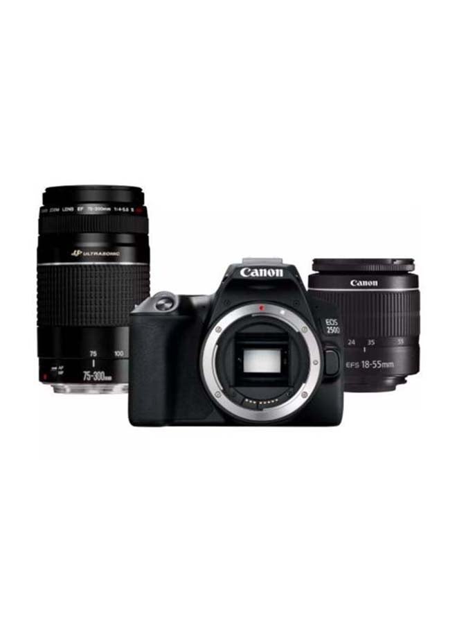 EOS 250D SLR Camera Body Black With EF-S 18-55MM F3.5-5.6 III & EF 75-300MMF4-5.6 III Lens