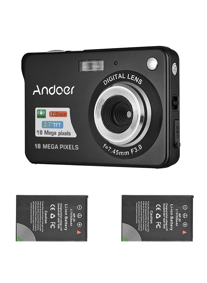 18M HD Digital Camera Video with 2-Piece Rechargeable Batteries