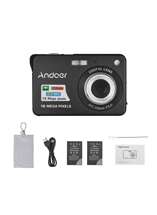 18M HD Digital Camera Video with 2-Piece Rechargeable Batteries