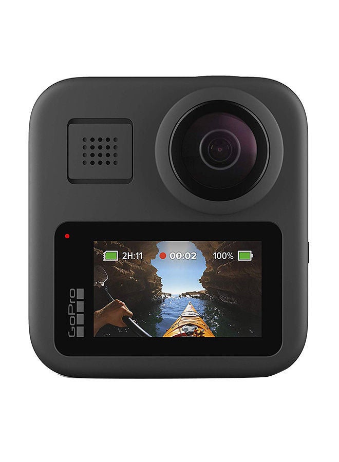 MAX - Waterproof 360 + Camera With Touch Screen Spherical 5.6K30 HD Video 16.6MP 360 Photos 1080p Live Streaming Stabilization