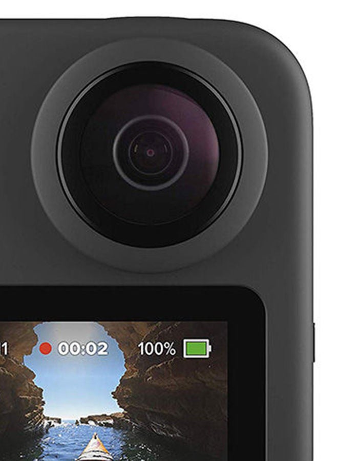 MAX - Waterproof 360 + Camera With Touch Screen Spherical 5.6K30 HD Video 16.6MP 360 Photos 1080p Live Streaming Stabilization