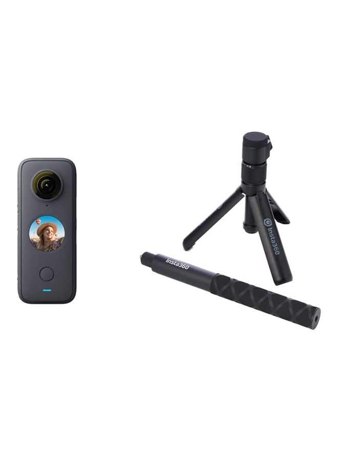 One X2 Bundle - One X2 360 Degree Action Camera, Black & Insta360 Bullet Time Accessory Bundle For One X Camera (Handle, Tripod, Selfie Stick) (Cingbth/B)