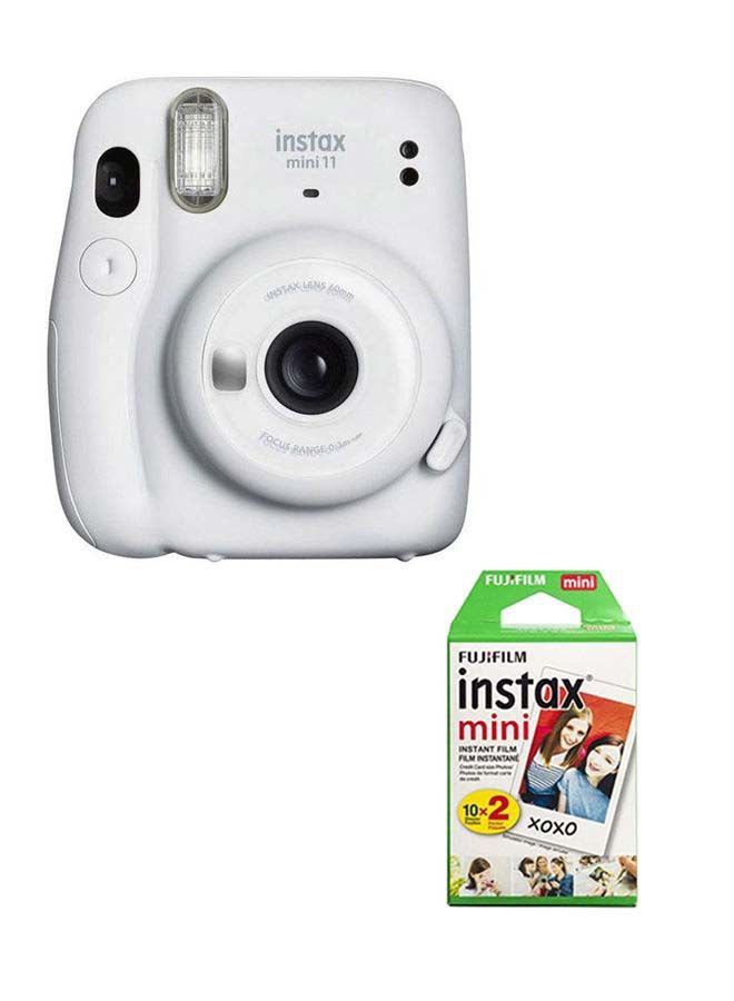 Instax Mini 11 Instant Film Camera With Pack Of 20 Film White