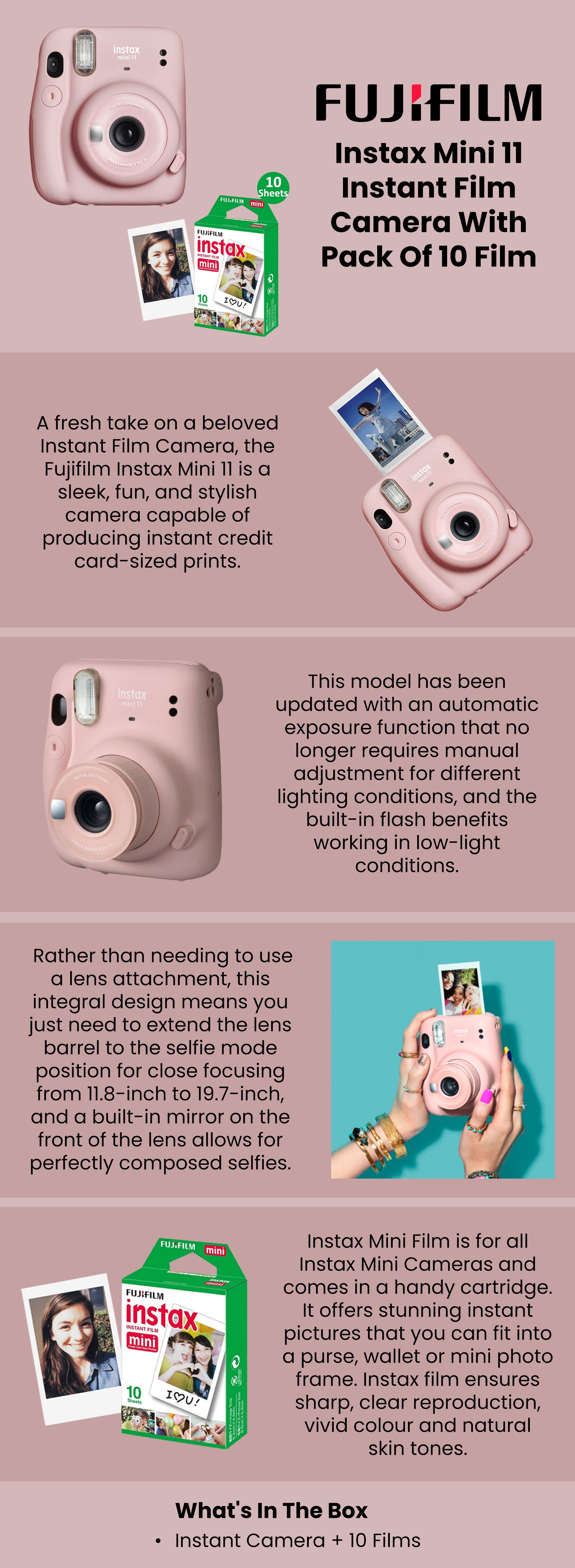 Instax Mini 11 Instant Film Camera With Pack Of 10 Films