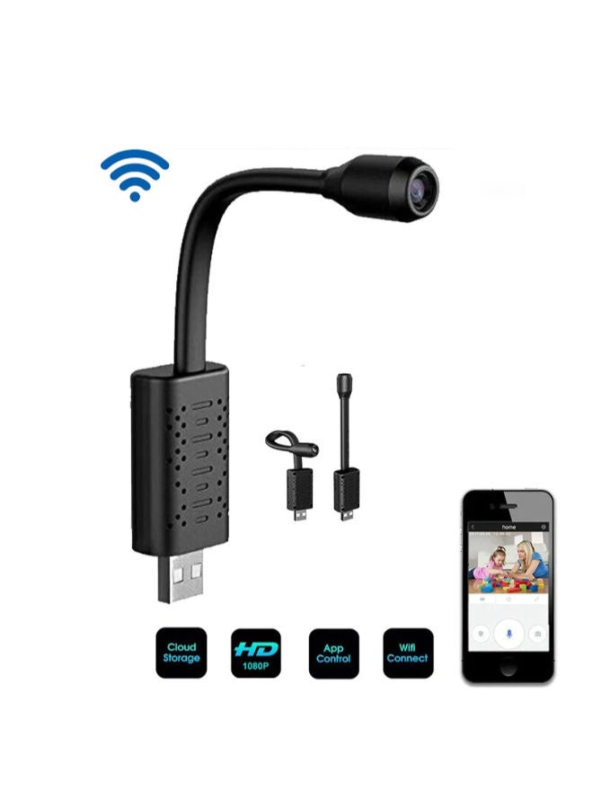 Full HD 4K 1080P USB Wifi Mini Camera WiFi Camera Wireless USB Plug Small Security Camera 1080P HD Motion Detection Monitor for Home Office Indoor