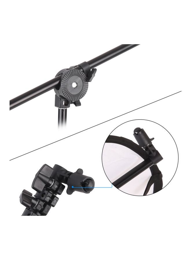 Photography Reflector Diffuser Holder Stand With Clip Flexible Swivel Grip Head Clamp Black
