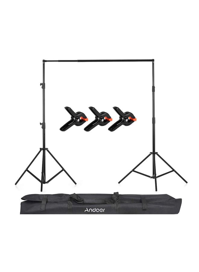 5-Piece Adjustable Studio Photography Backdrop Stand Kit Black