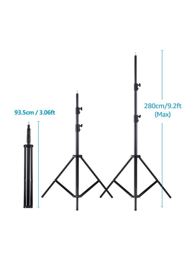 5-Piece Adjustable Studio Photography Backdrop Stand Kit Black