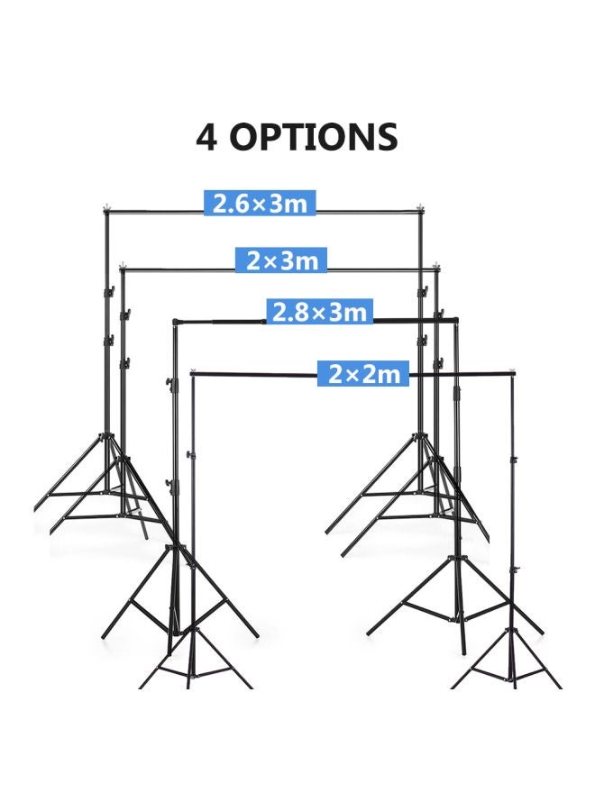 5-Piece Adjustable Studio Photography Backdrop Stand Kit Black