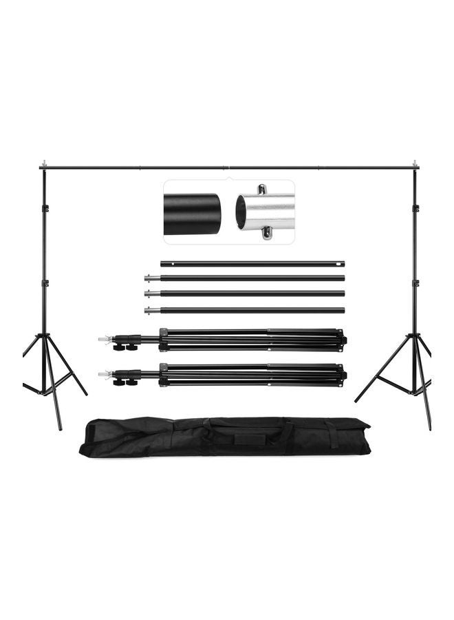 Aluminum Alloy Adjustable Photography Background Support System With Carrying Bag Black