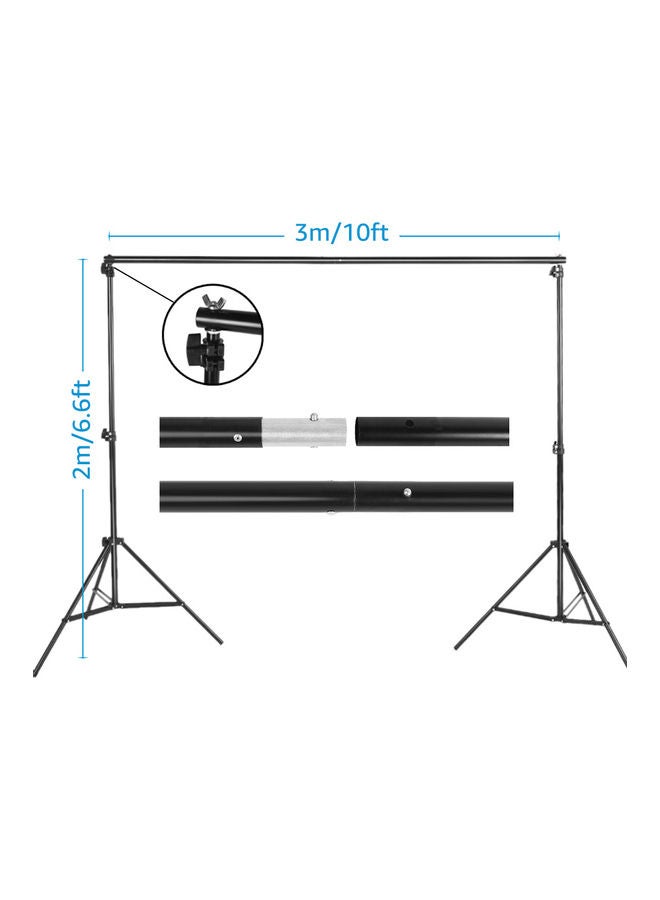 Aluminum Alloy Adjustable Photography Background Support System With Carrying Bag Black