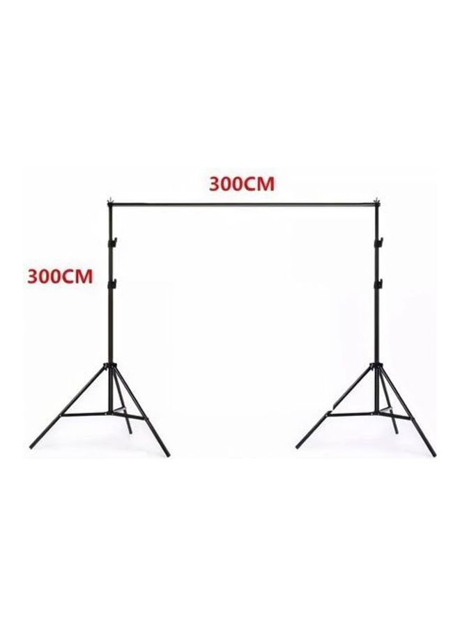 Adjustable Background Crossbar Support Stand Kit With 4 Clamps 3x3meter Black/Red