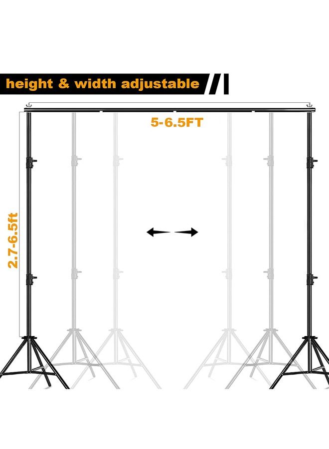 Padom Backdrop Stand 6.5X6.5ft, 2X2m with Spring Clamp, Photo Video Party Background Stand Support System for Wedding, Photography, Advertising Display, Parties, with Carring Bag