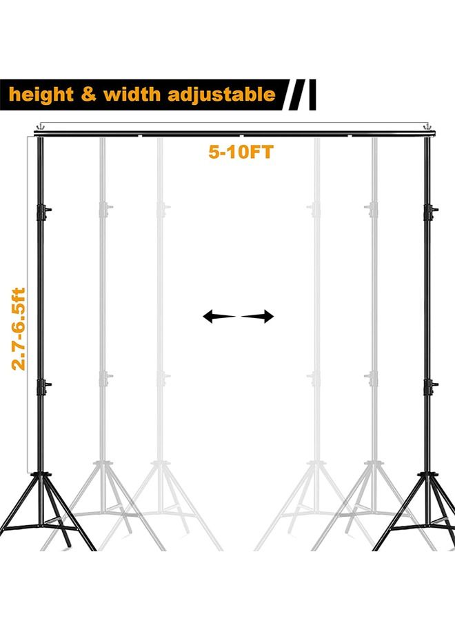 Padom Backdrop Stand 6.5*10ft ,2*3m with Spring Clamp, Photo Video Party Background Stand Support System for Wedding, Photography, Advertising Display, Parties, with Carring Bag