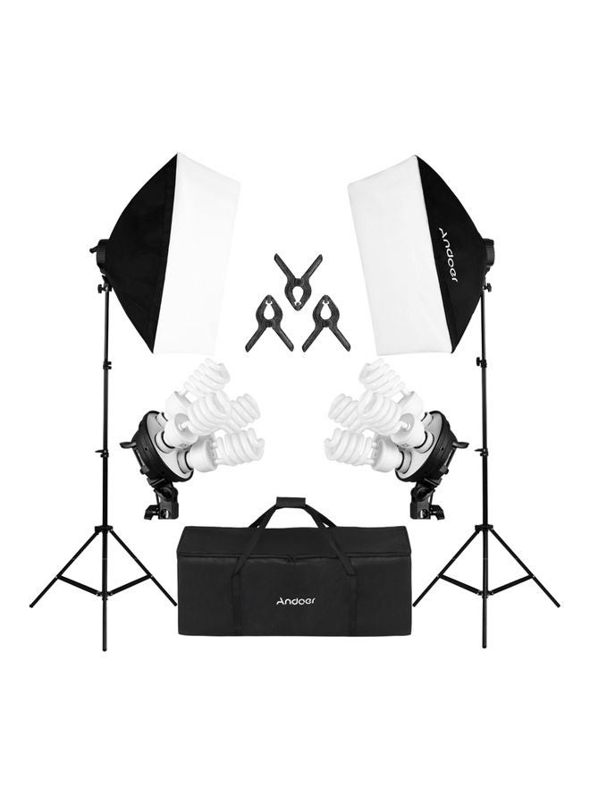 20-Piece Studio Photography Lighting Kit Black/White
