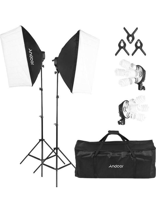 20-Piece Studio Photography Lighting Kit Black/White