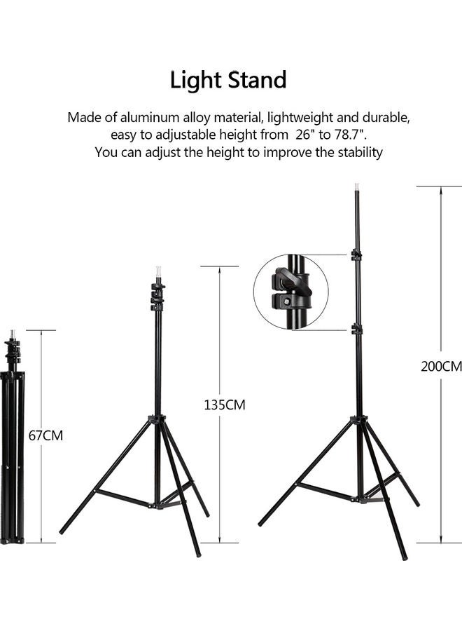 20-Piece Studio Photography Lighting Kit Black/White