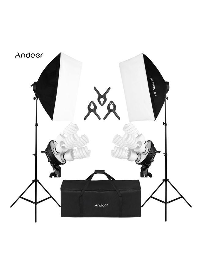 20-Piece Studio Photography Lighting Kit Black/White