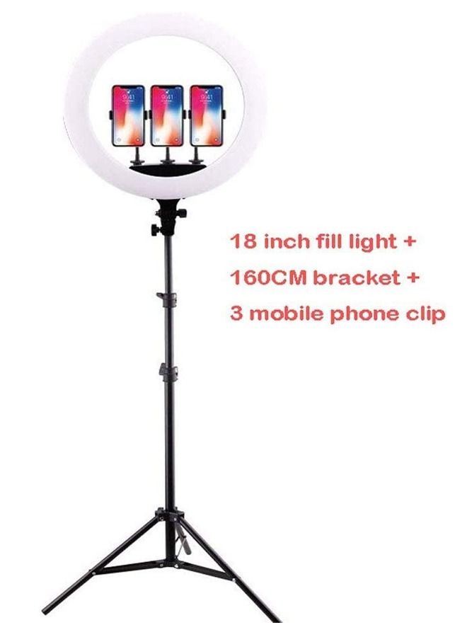 HQ 18N Soft Ring Light with Tripod Stand for Selfie Makeup Live Stream and YouTube Video Dimmable LED Camera Light