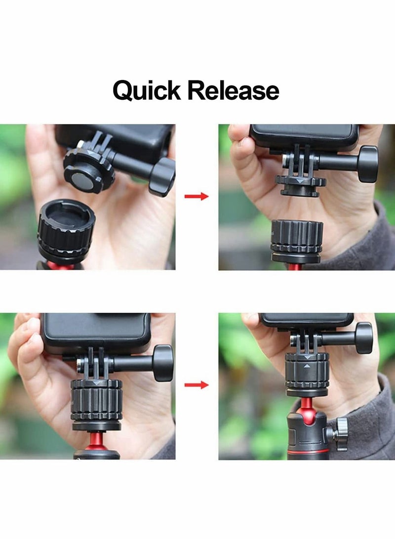 Quick Release Base, Mount Accessories for Hero 10/8/7/6/5 DJI Action Magnetic Suction & Swivel Lock Adapter ,Mobile Video-graphy Travel Vlog Attachment