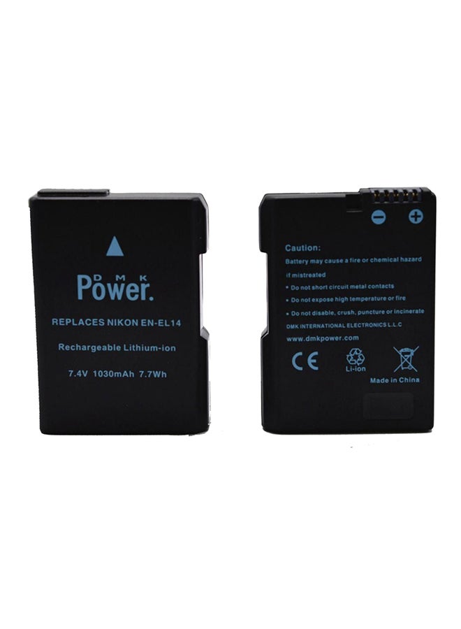 Pack Of 2 Replacement Battery For NIKON D3100/D3200/D5100/D5200/D5300 COOLPIX P7800/P7700 Black