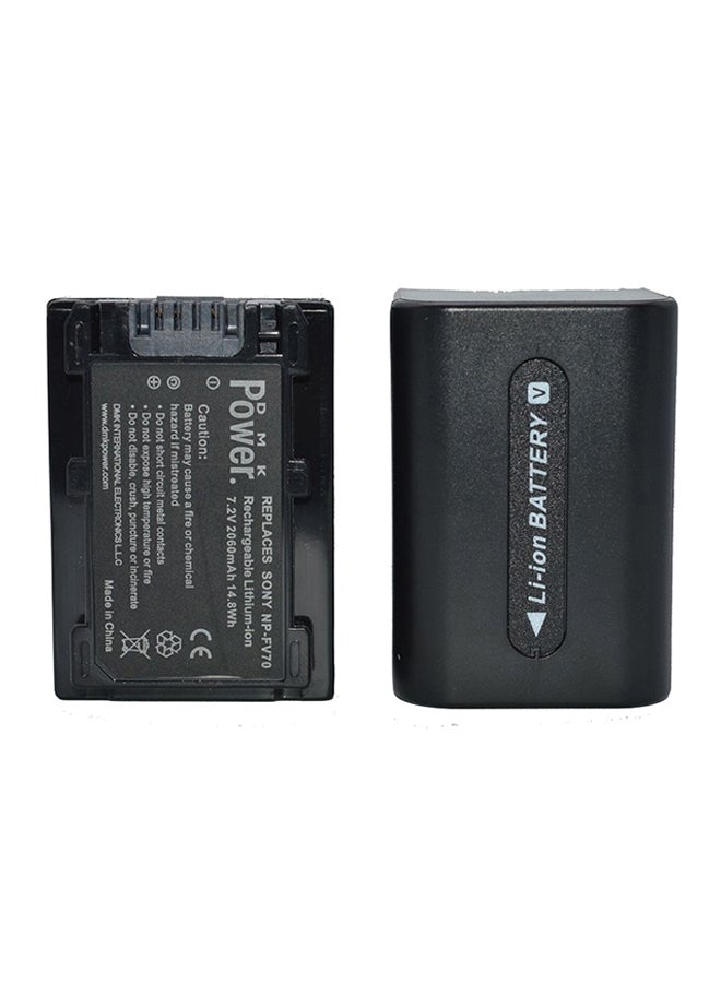 2Pcs Np-Fv70 Batteries For Sony Hdr-Cx150 Hdr-Cx150V Dcrsx44R Dcrsx44L Black