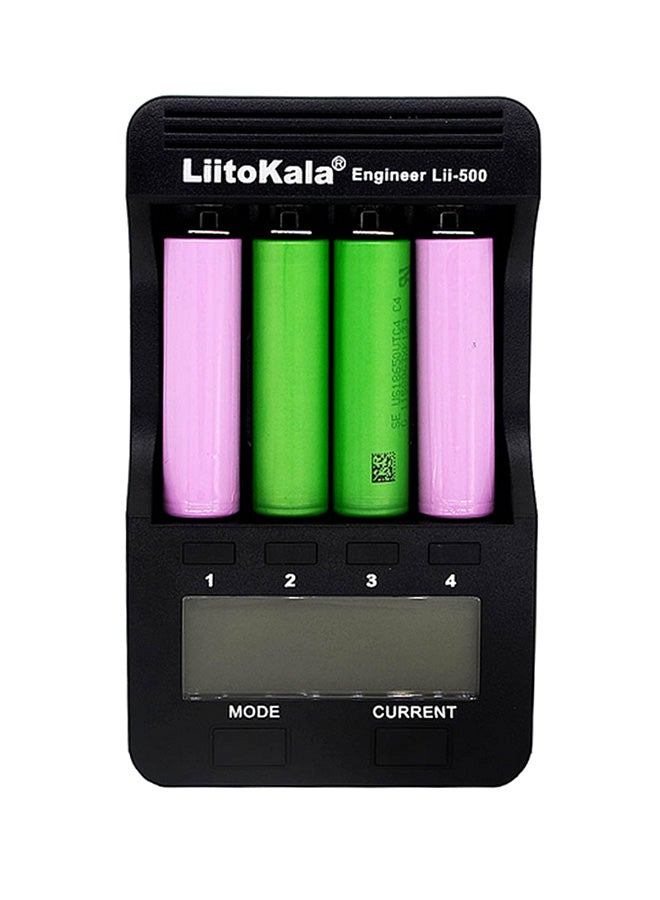 Intelligent Smart Battery Charger With LCD Display Black