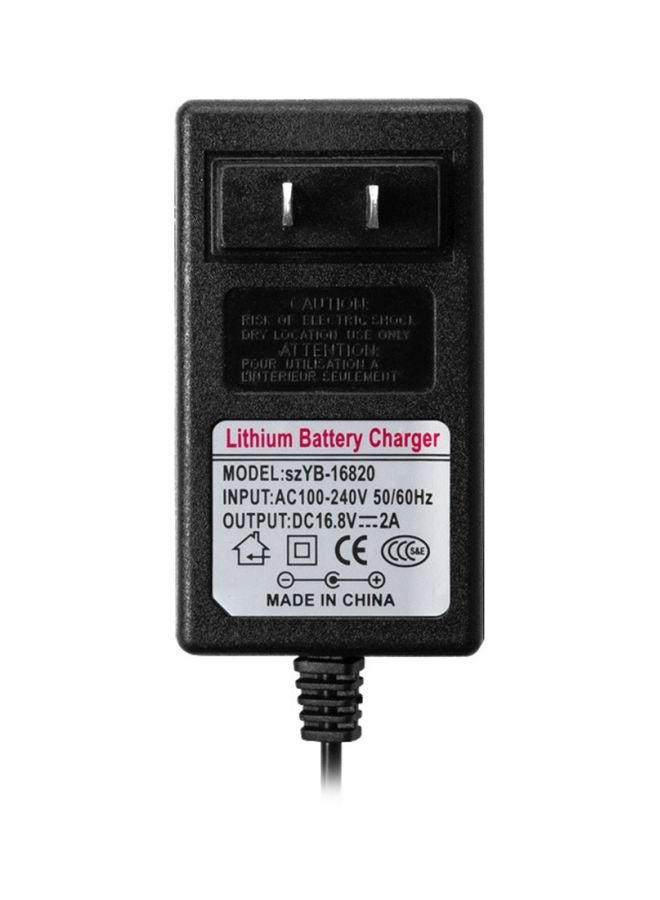 Lithium Battery Charger Adapter Black