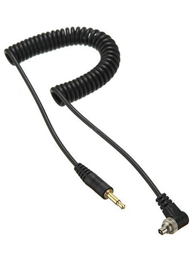 3.5mm Plug Cable Cord with Screw Lock for Studio Flash Light Black