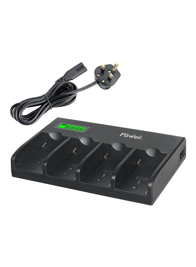 4 Channel LED Display Battery Charger Compatible With Sony NPF-Series Black