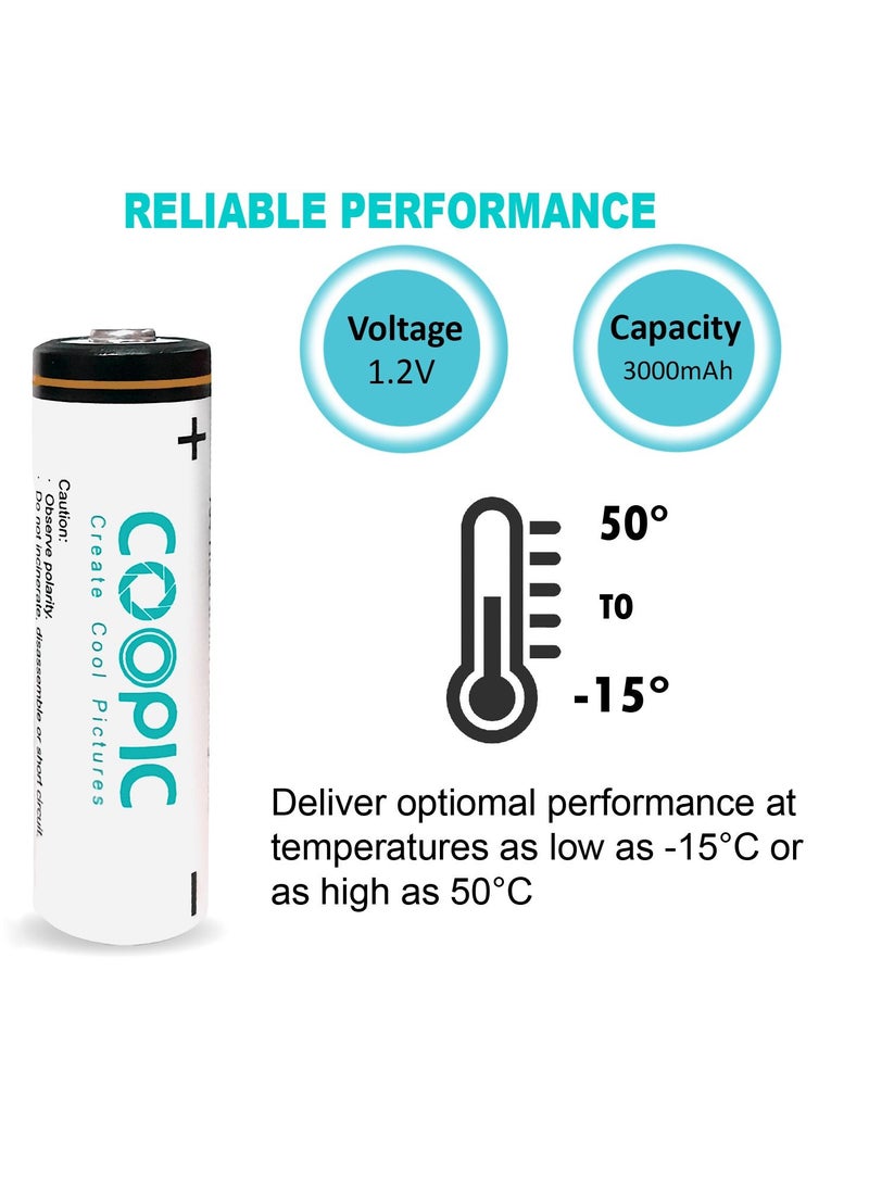 COOPIC Create Cool Pictures 20pcs 3000mAh AA RH6 Ni-MH Pre-charged type Rechargeable Battery