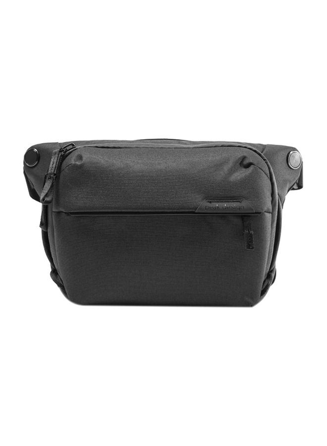Everyday Leather Accent Sling Bag Black