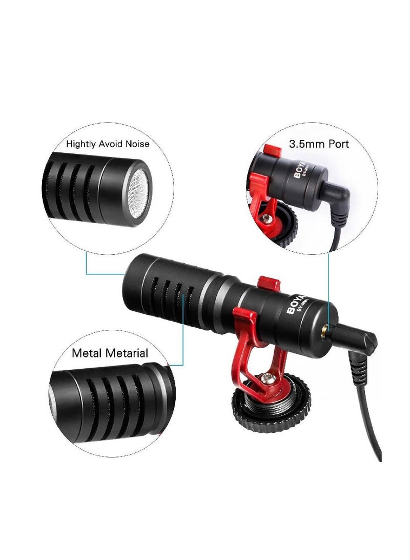 BOYA by-MM1 Camera Video Microphone YouTube Vlogging Facebook Livestream Recording Shotgun Mic with Shock Mount for Smartphones,Tablets, DSLRs,Consumer Camcorder,PCs and More