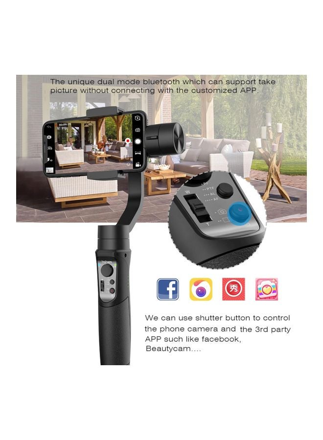 3-Axis Handheld Stabilizer For Samsung Galaxy S9+/S9/S8+/S8/S7/S6/Q2 Edge Black