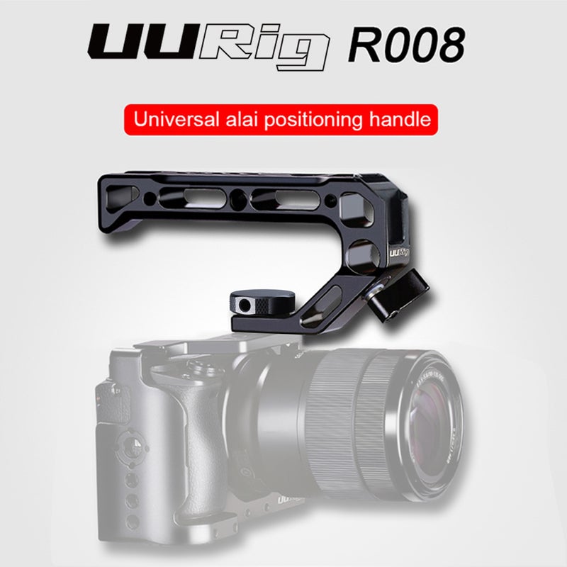 Universal Camera Top Handle Handgrip with Cold Shoe Mounts Black