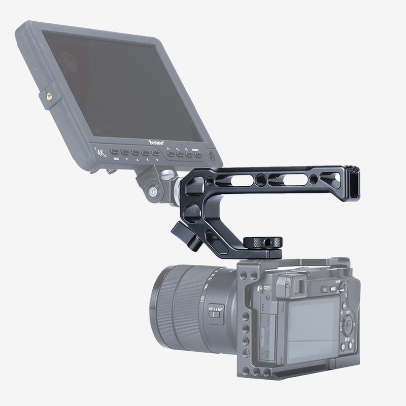 Universal Camera Top Handle Handgrip with Cold Shoe Mounts Black