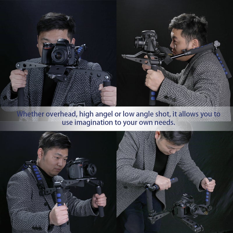 Universal Multifunctional DSLR Filmmaking System Shoulder Mount Black/Blue