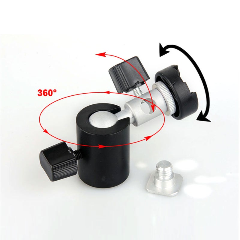 Camera Speedlight Support C-Type Mount Bracket With Ball Head Black