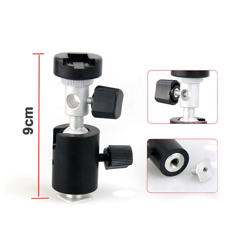Camera Speedlight Support C-Type Mount Bracket With Ball Head Black