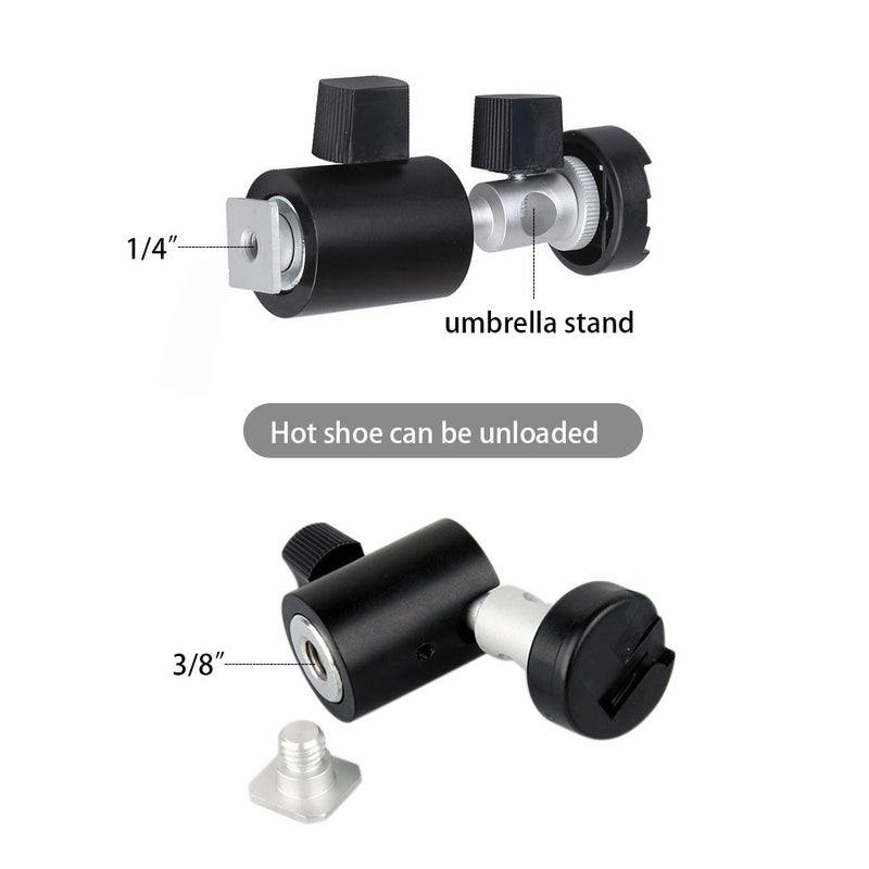 Camera Speedlight Support C-Type Mount Bracket With Ball Head Black