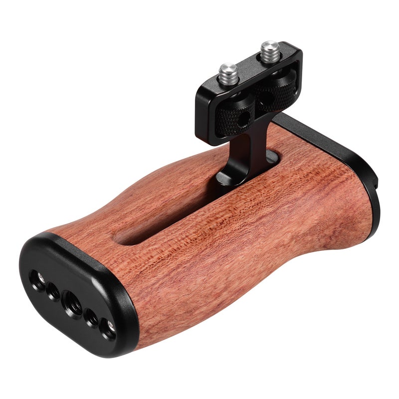 Universal Camera Cage Hand Grip With Cold Shoe Mount Brown